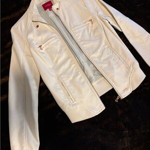Guess Women's Off-White Leather Jacket